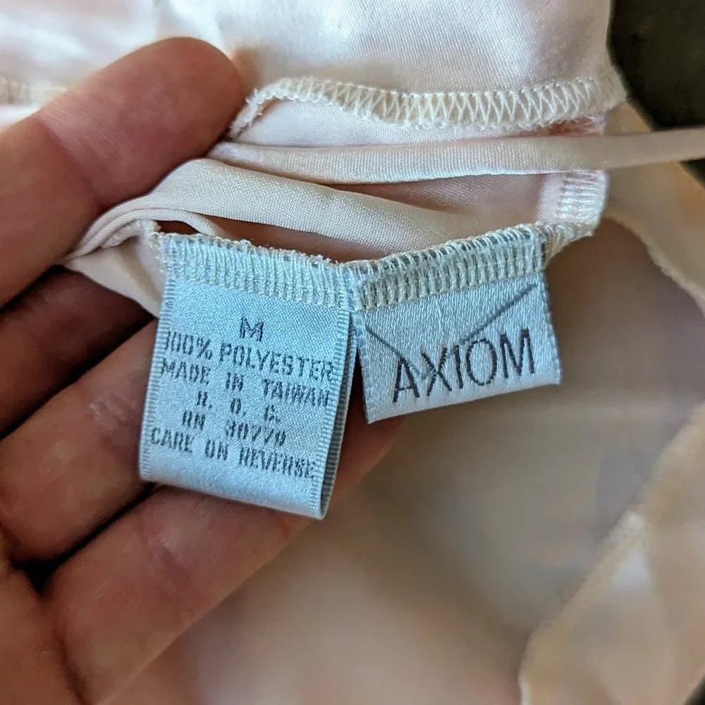Vintage Axiom Pastel Pink Satin Ruffle Lingerie Bodysuit medium